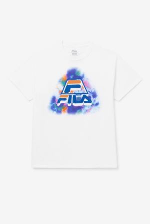 FILA Boniface Tie Dye Tee Shirts White,Mens Clothing | CA.ILHXYZ047